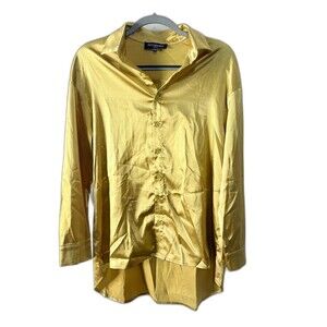 Kittenish Satin Button Up Shirt size XS